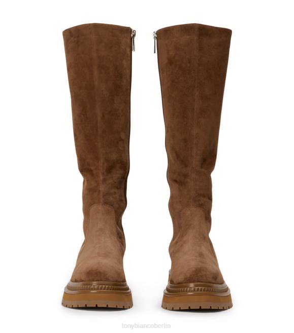 kniehohe Stiefel| de Tony Bianco Frauen Hitch-Kalbsstiefel Sattelwildleder 4624466